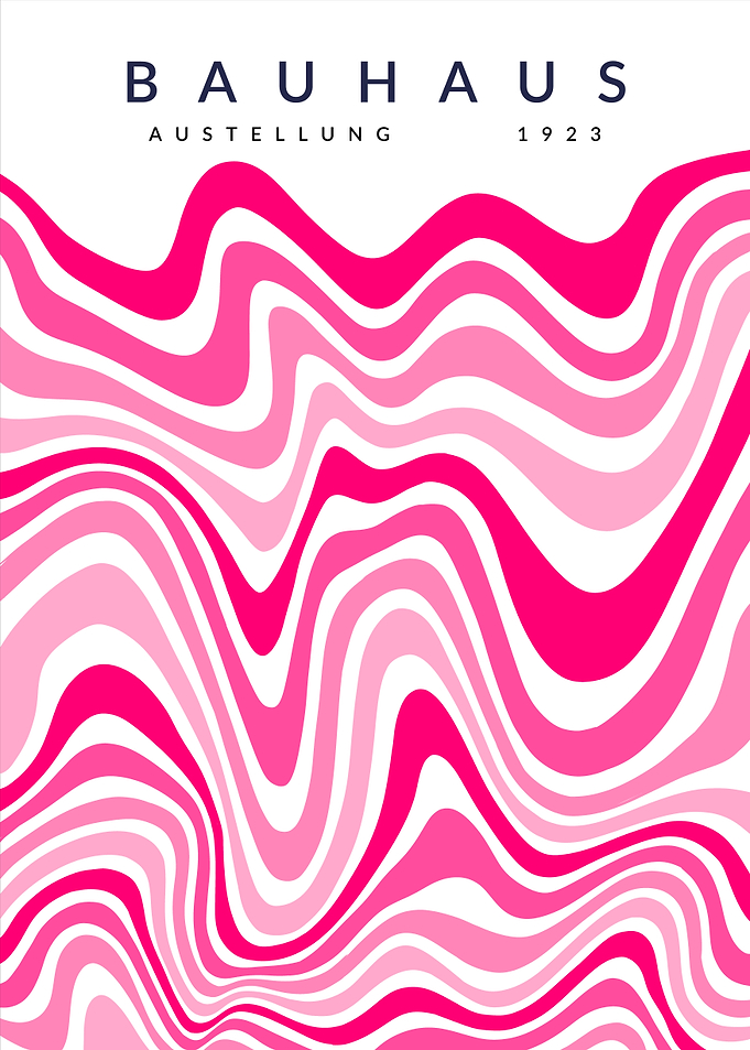 Bauhaus | Pink Wavy Poster