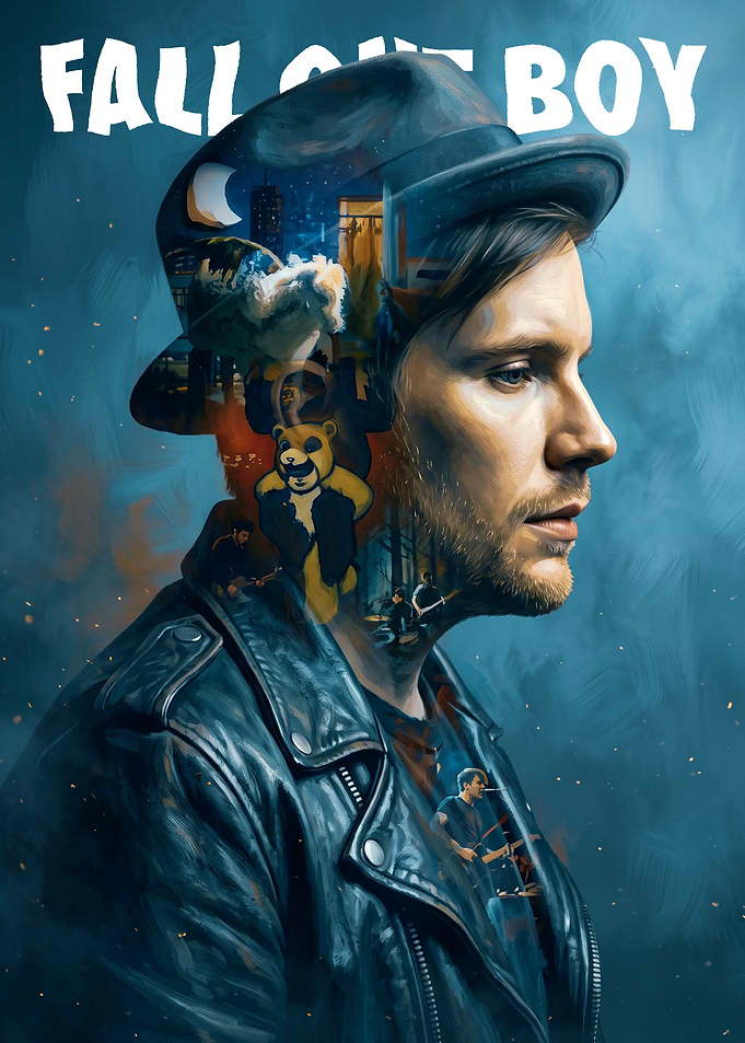 Fall Out Boy Double Exposure Portrait