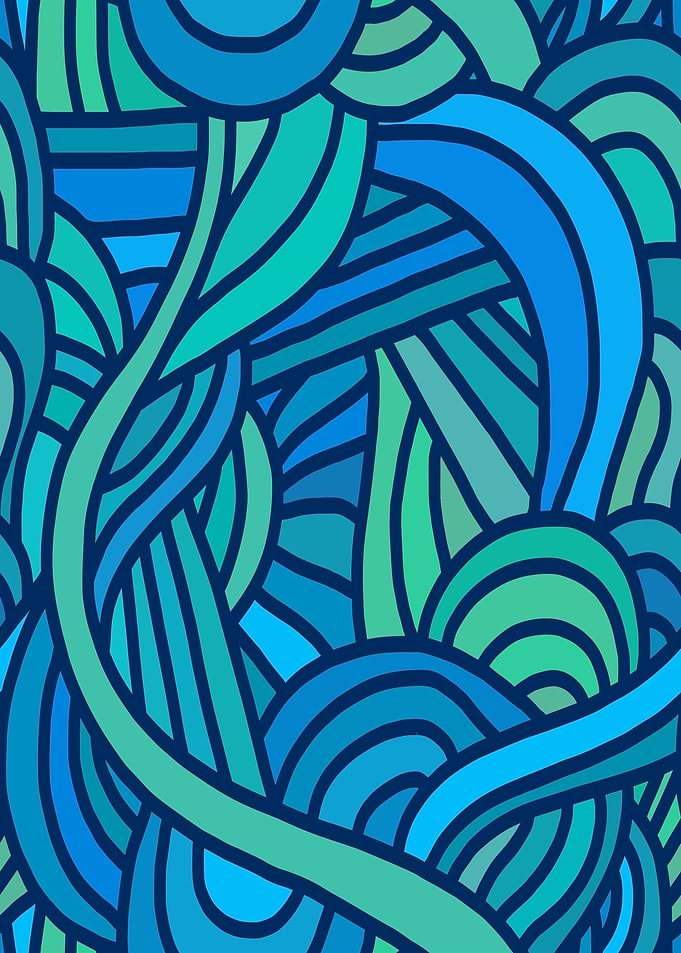 Abstract Blue and Green Swirl Pattern