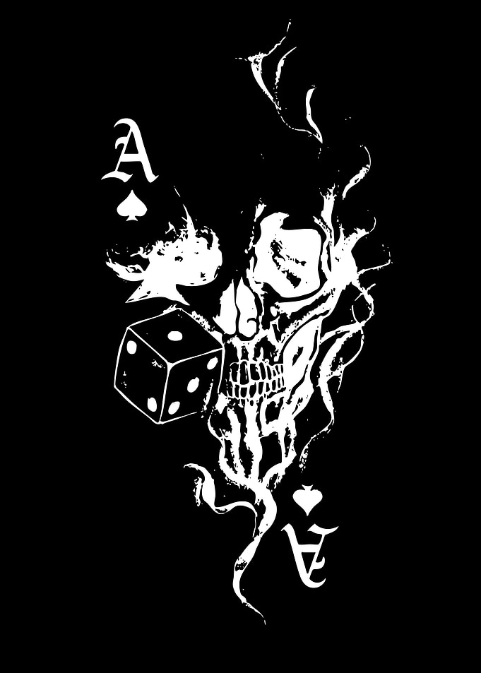 Ace of Spades Skull Dice Design