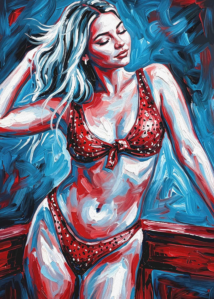 Abstract Portrait of Woman in Bikini