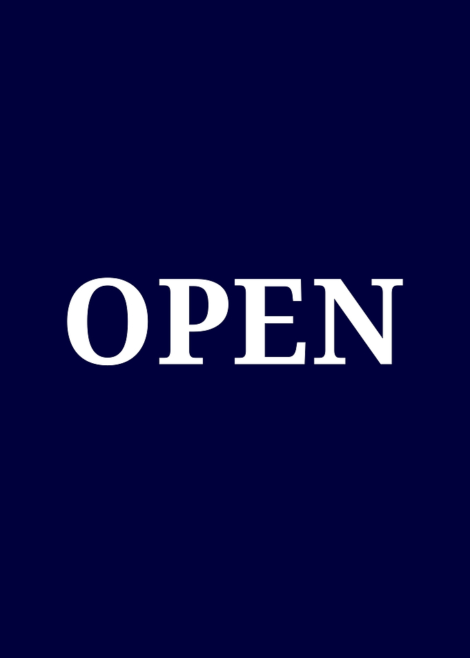 Minimalist Open Sign