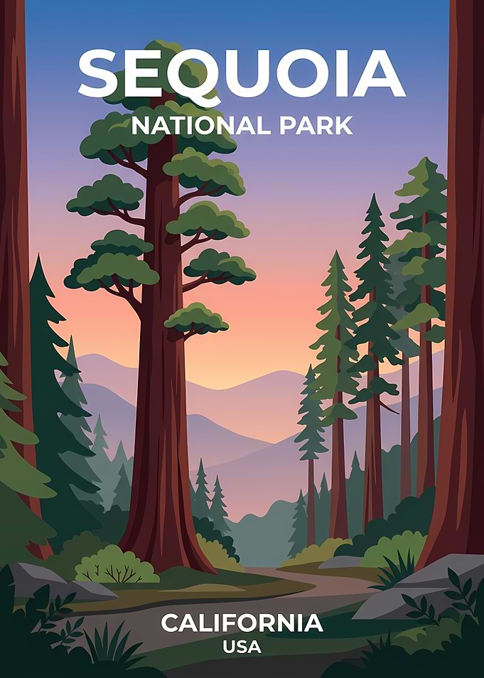 Sequoia National Park Vintage Poster