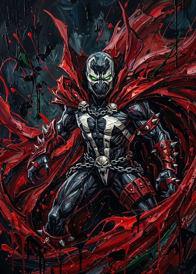 Spawn Comic Book Character Oil Painting