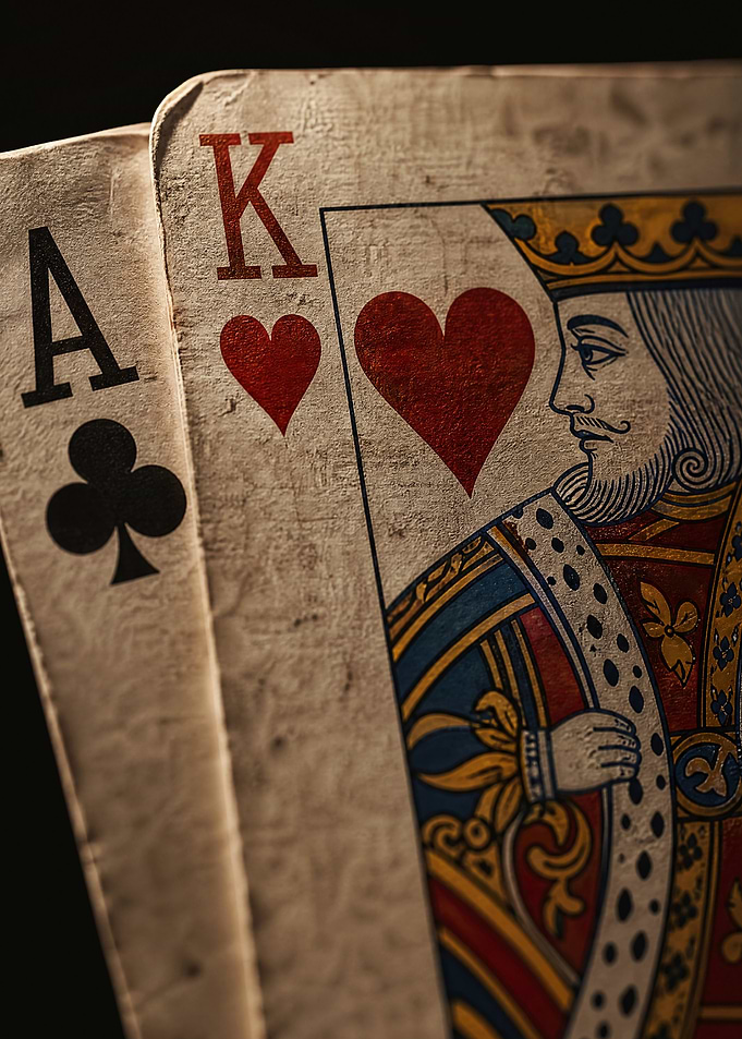 Vintage King of Hearts and Ace