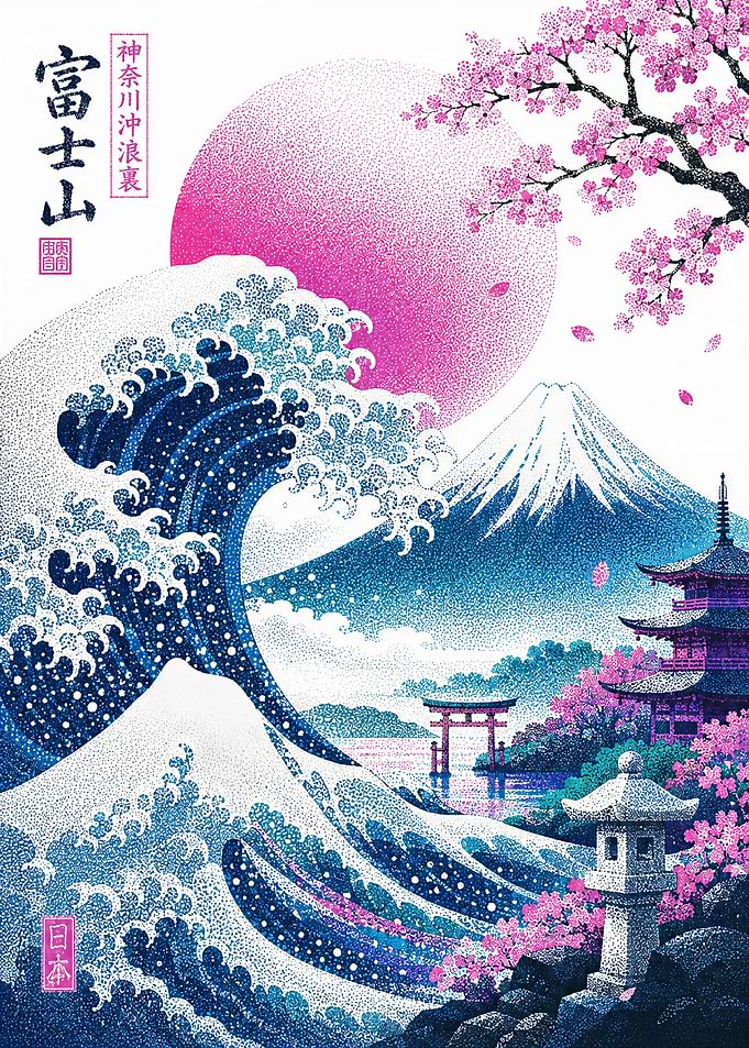 Mount Fuji and Great Wave