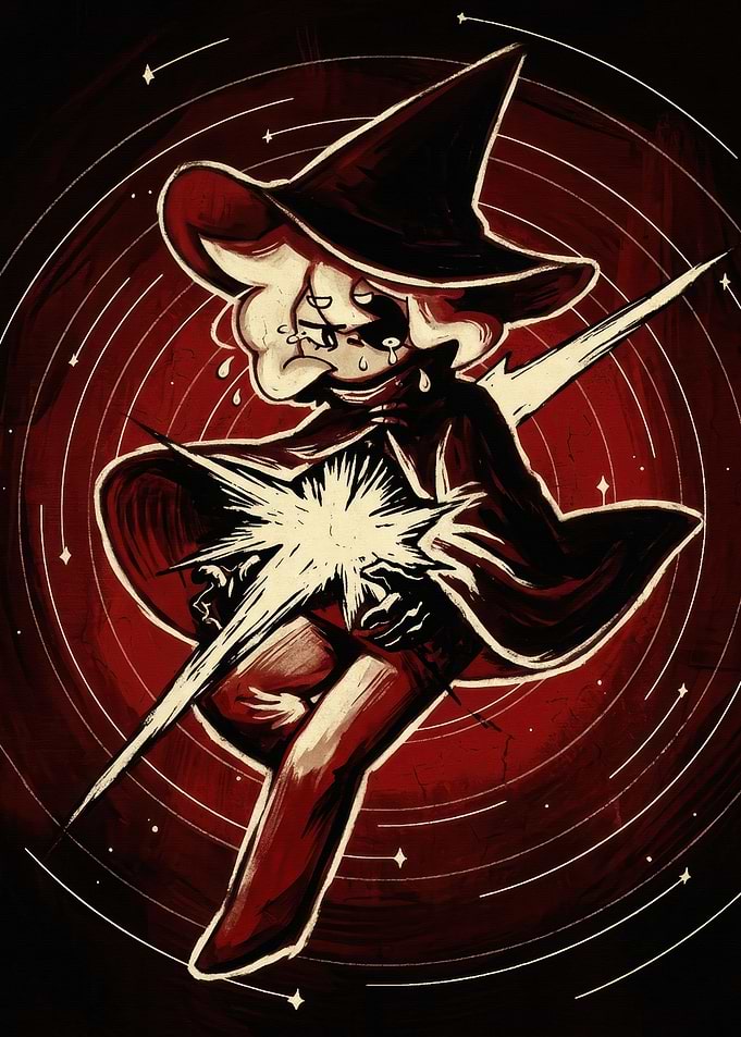 Crying Witch Casting Magic Spell