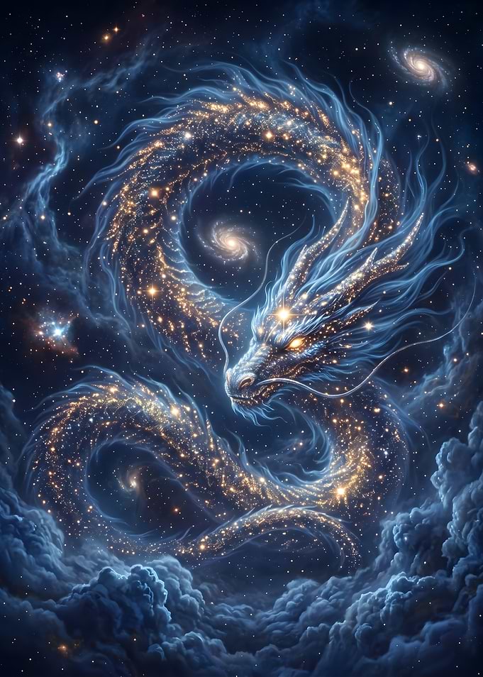 Celestial Cosmic Dragon in Space