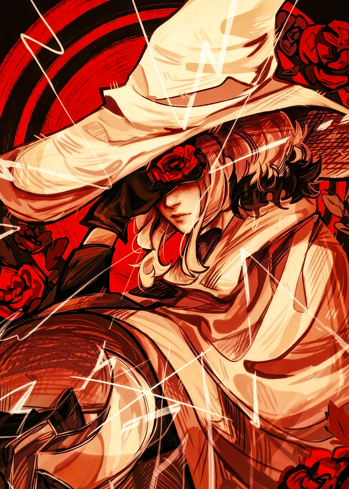 Witch with Roses Digital Art