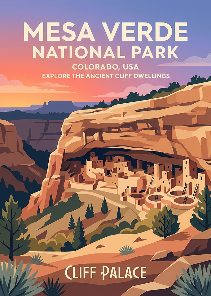 Mesa Verde National Park Travel Poster