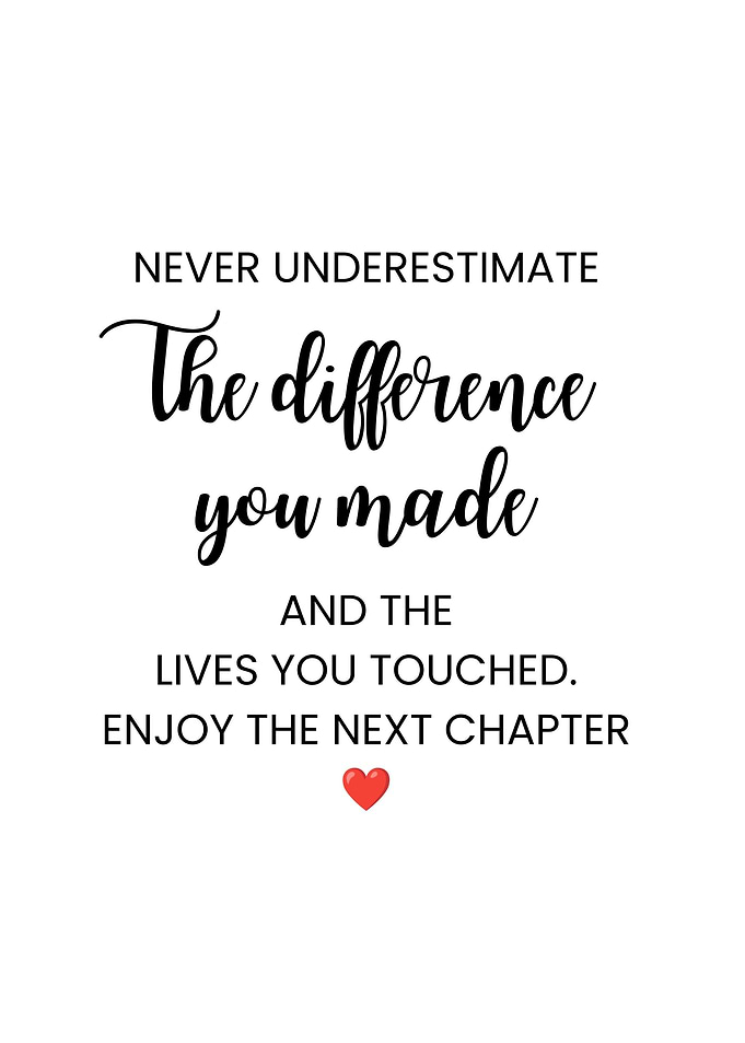 Inspirational Retirement Farewell Quote Poster