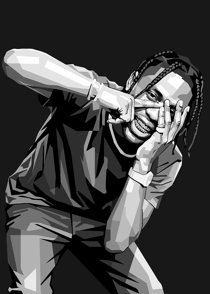 Travis Scott Vector Art Portrait