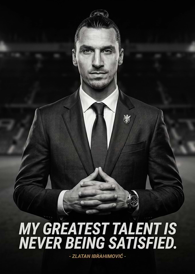 Zlatan Ibrahimovic Inspirational Quote Poster