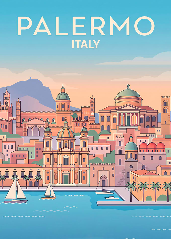 Palermo Italy Travel Poster
