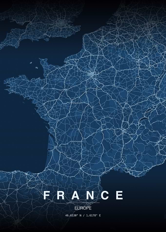 Minimalist Map of France