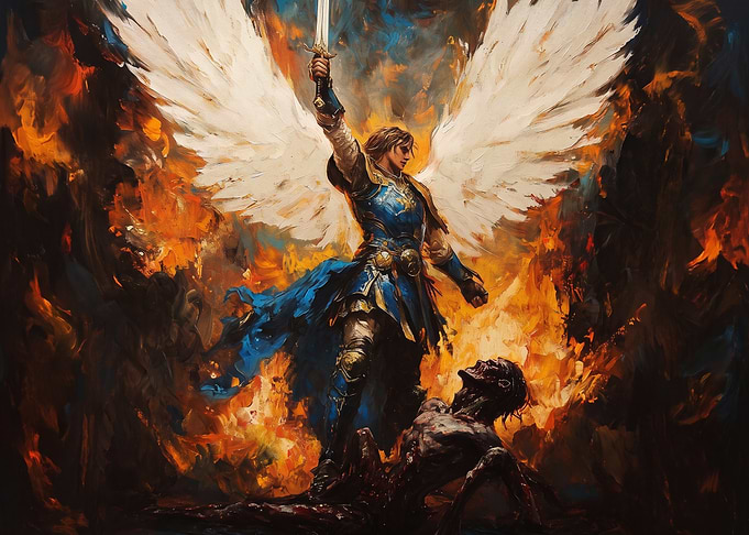 Archangel Michael Defeating a Demon