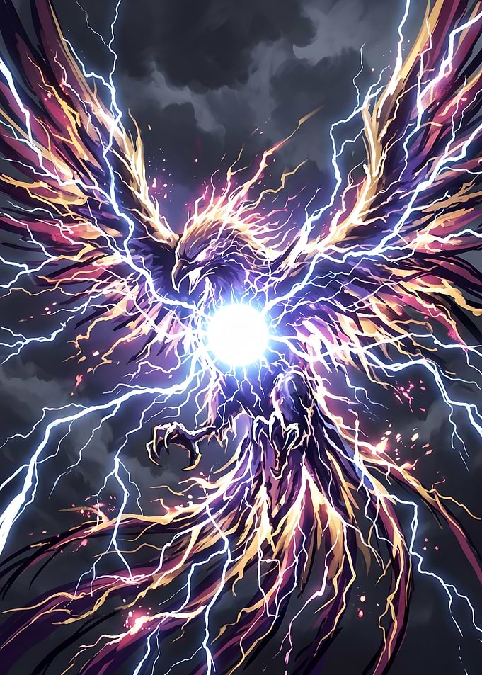 Storm Phoenix Rising in Thunder