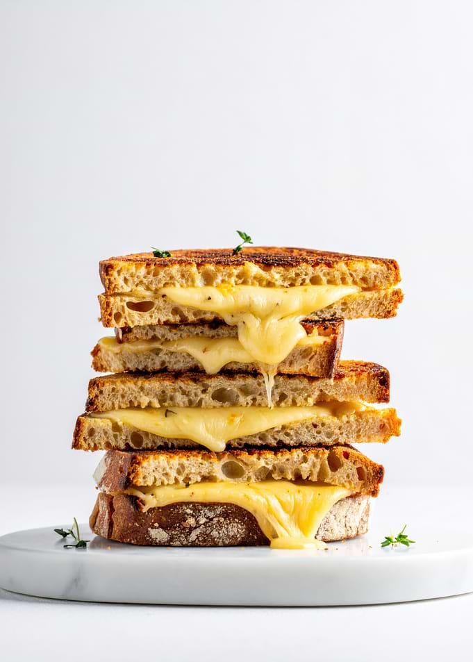 Stacked Grilled Cheese Sandwiches