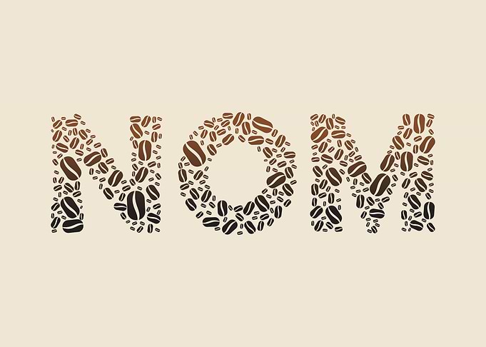 NOM Coffee Bean Letter Art