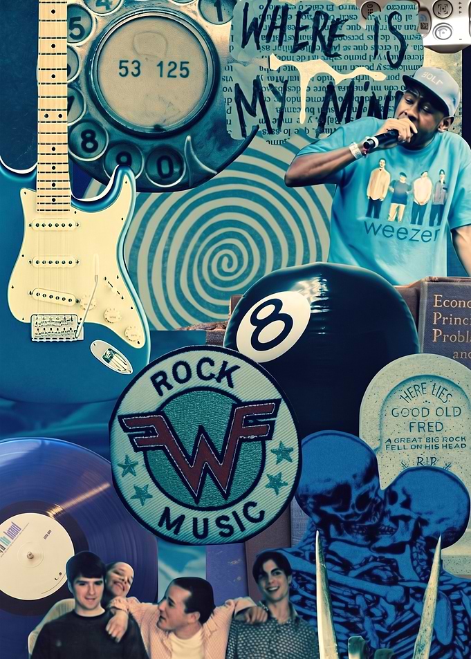 Weezer Themed Music Collage Poster