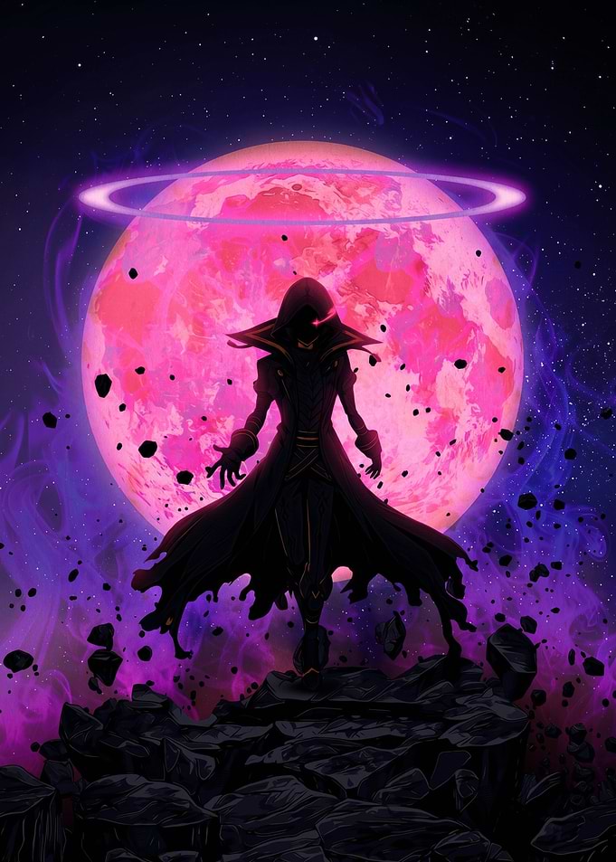 Shadow Figure Before Pink Moon