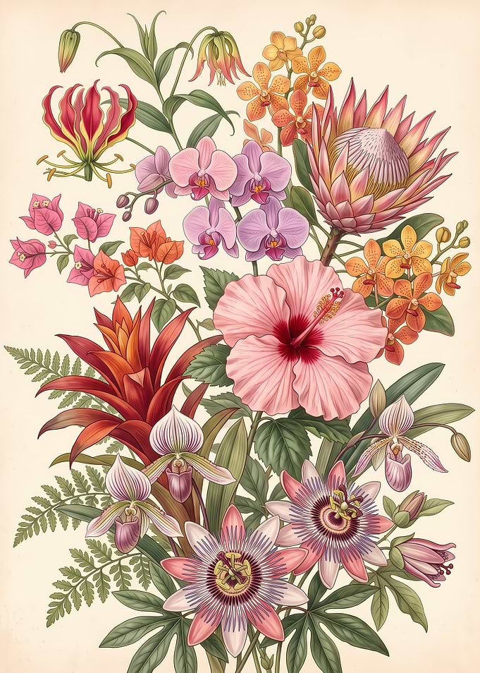 Exotic Tropical Botanical Flower Arrangement