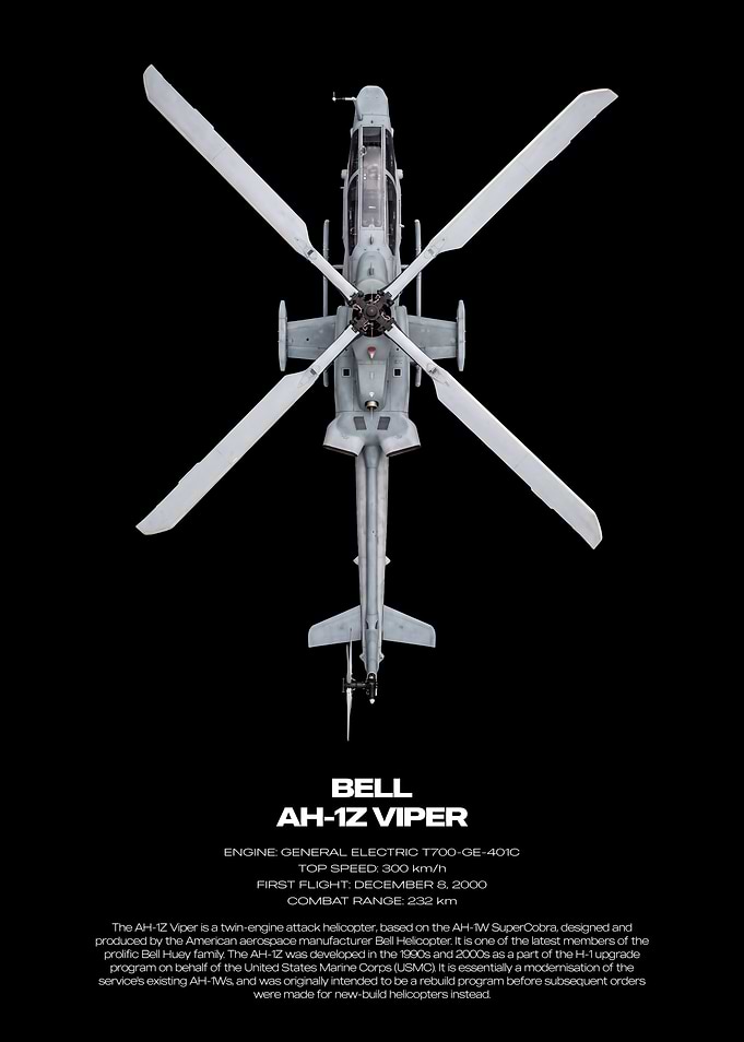 Bell AH-1Z Viper Helicopter Poster
