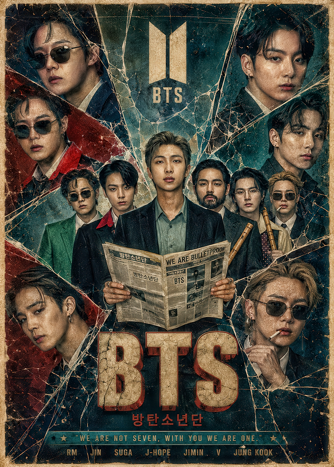 BTS Vintage Style Group Poster
