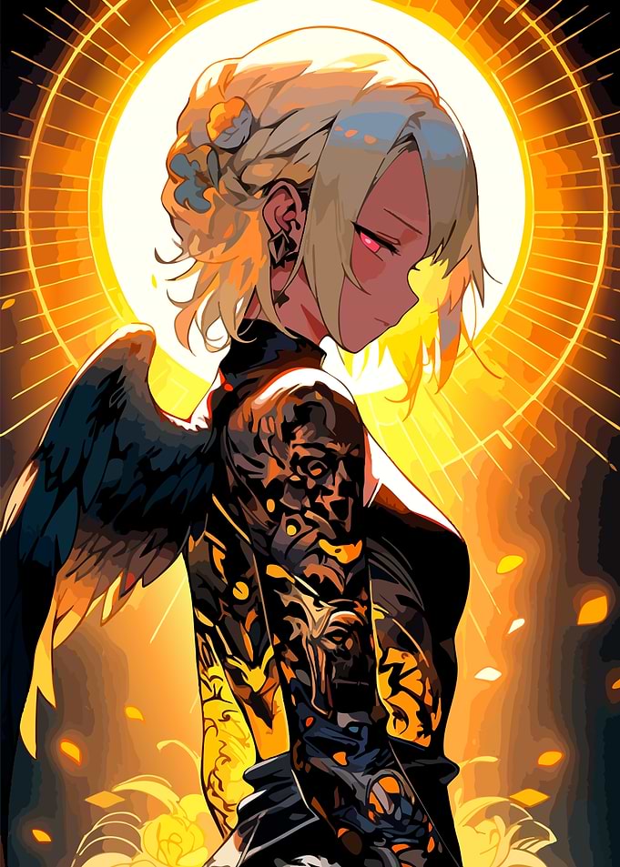 Anime Angel with Golden Halo
