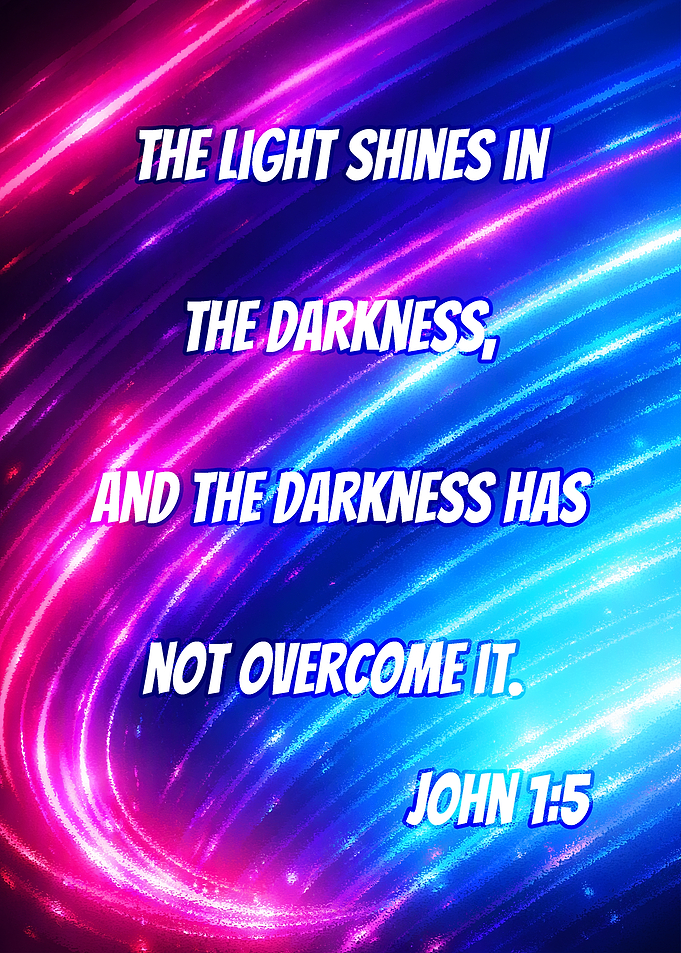 Inspirational Bible Verse Poster John 1:5