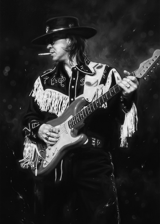 Stevie Ray Vaughan Playing Guitar