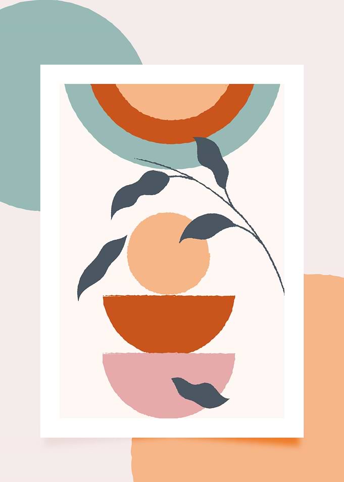 Abstract Mid-Century Modern Botanical Art
