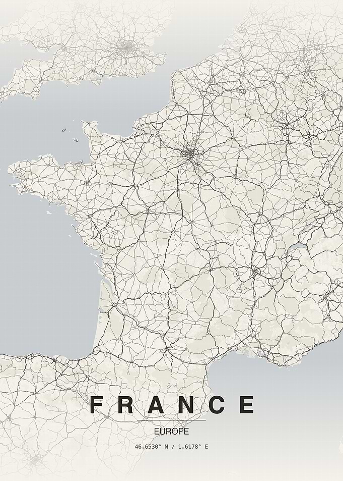 Minimalist Map of France