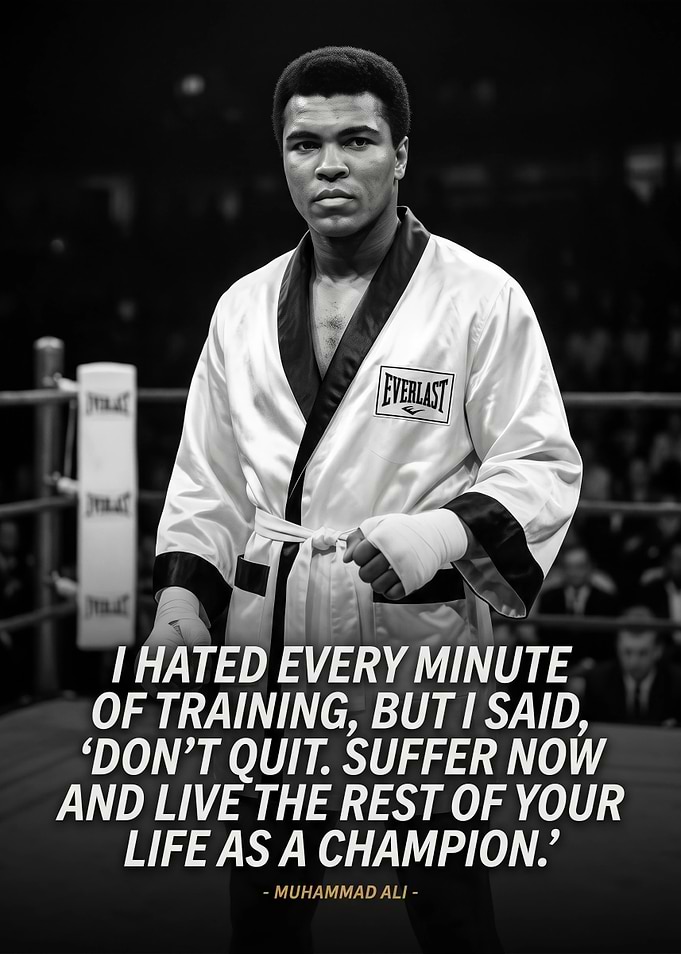 Muhammad Ali Inspirational Boxing Quote Poster