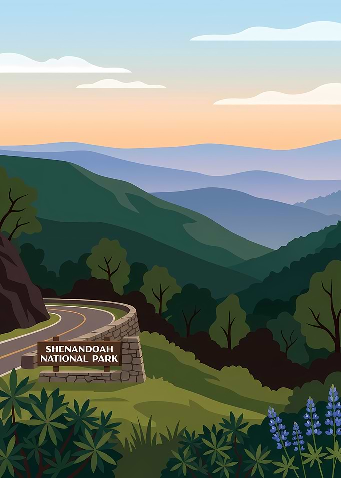 Shenandoah National Park Scenic Landscape Poster