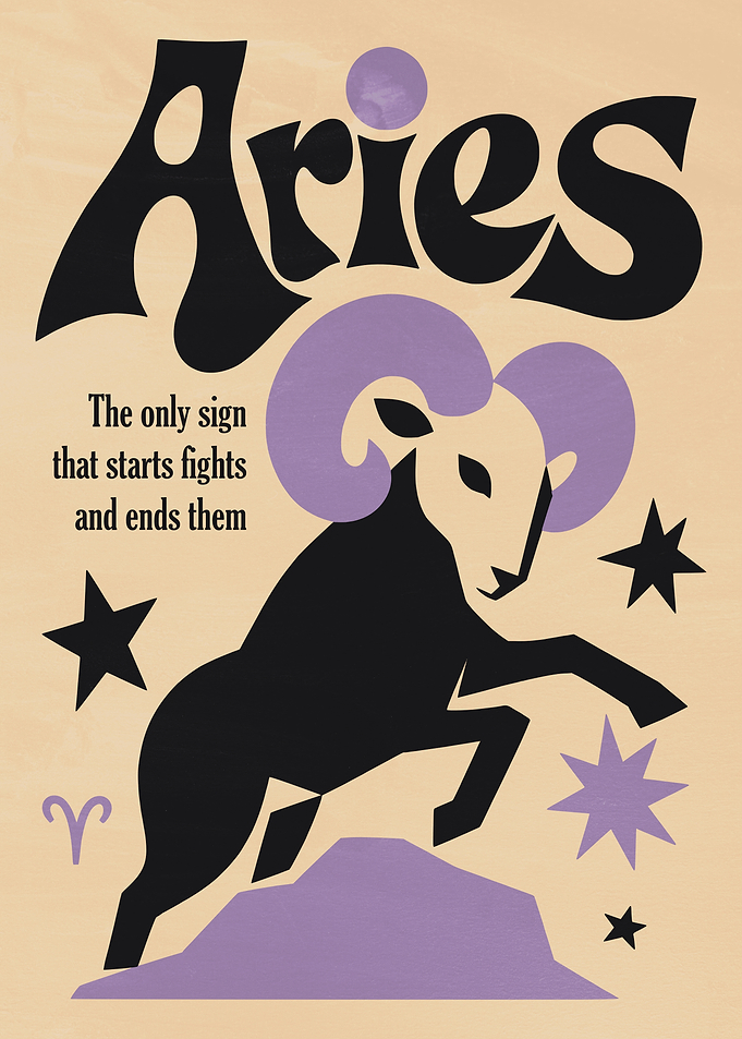 Aries Zodiac Sign Poster