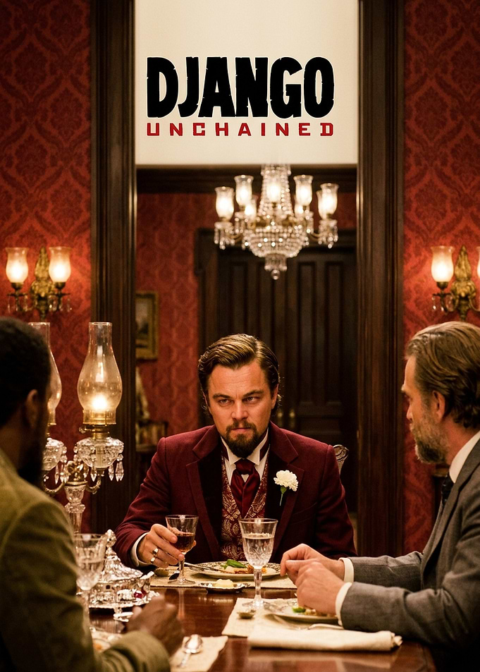 Django Unchained Dinner Scene Poster