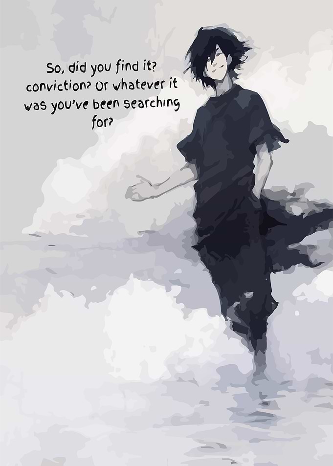 Anime Boy Searching for Conviction