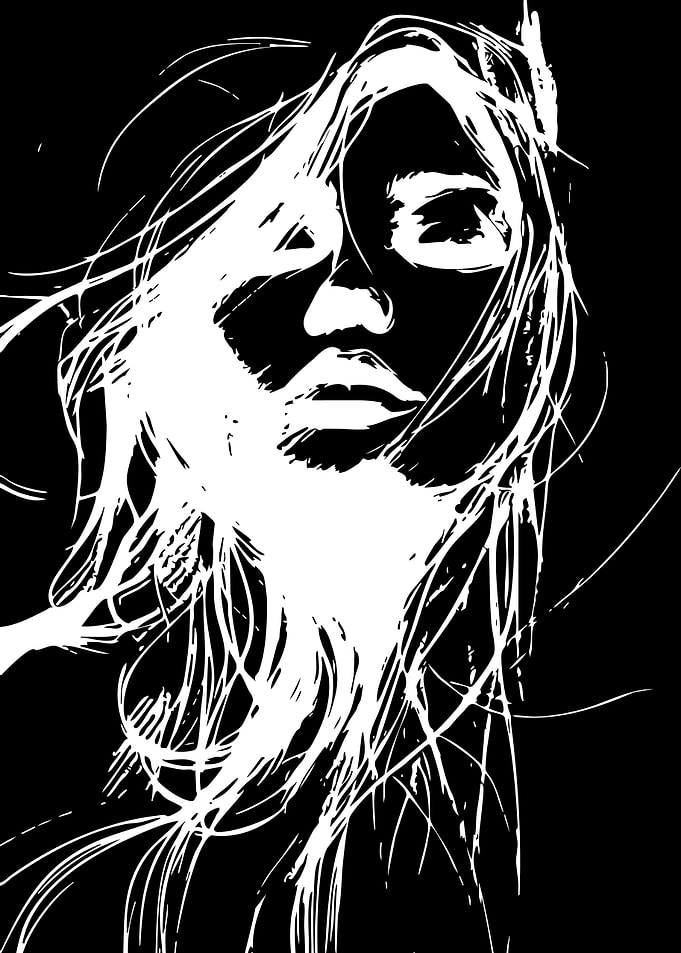 High Contrast Abstract Female Portrait