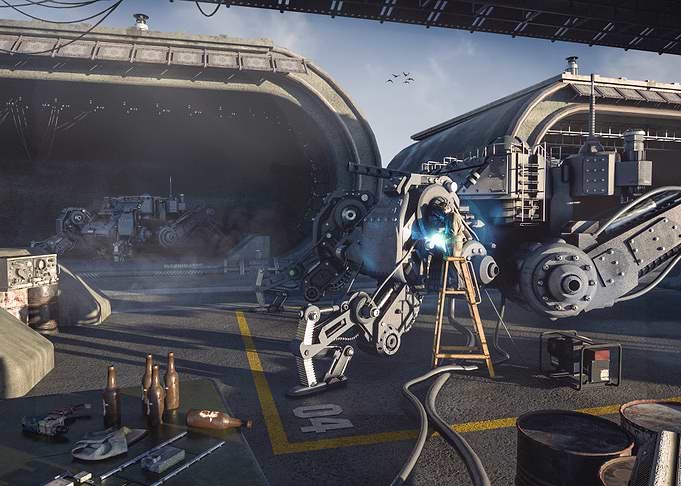 Mechanic Welding Sci-Fi Mech Robot