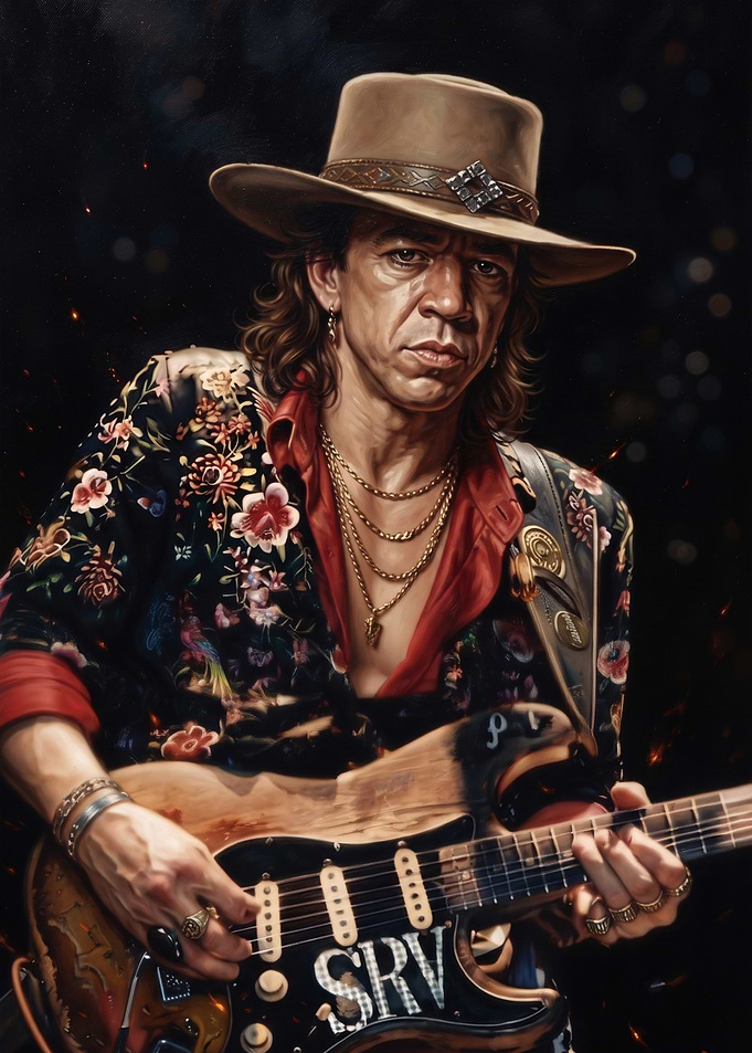 Stevie Ray Vaughan Portrait Painting