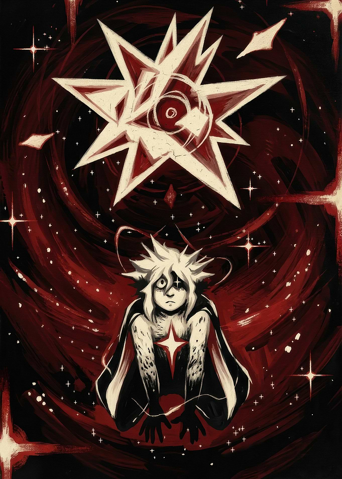 Dark Fantasy Anime Character with Star