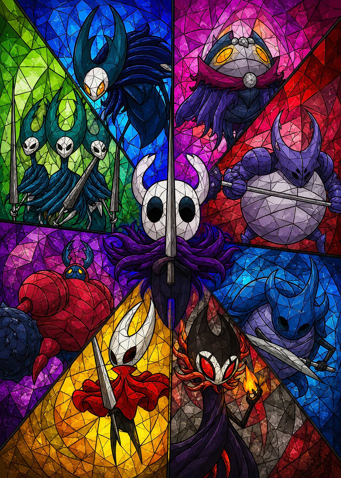 Hollow Knight Stained Glass Mosaic