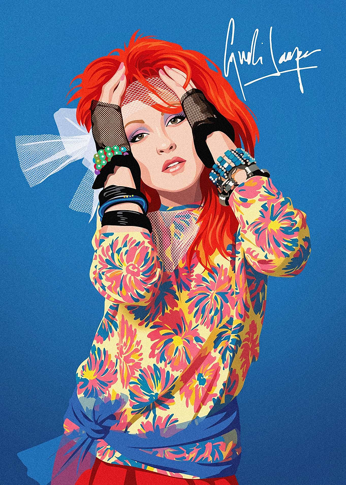 Cyndi Lauper 80s Pop Icon Portrait