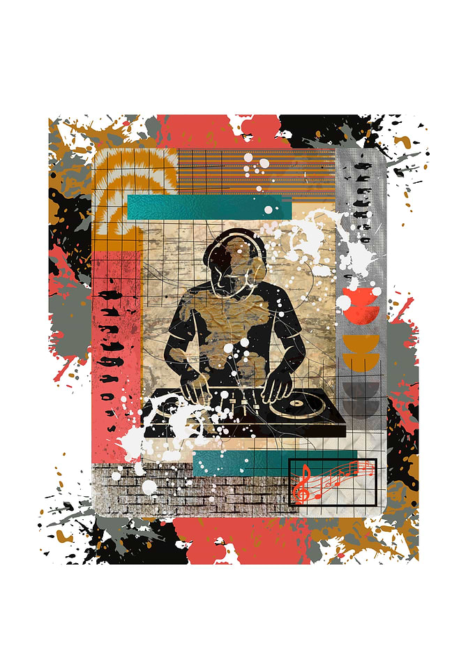 Abstract DJ Music Performance Art