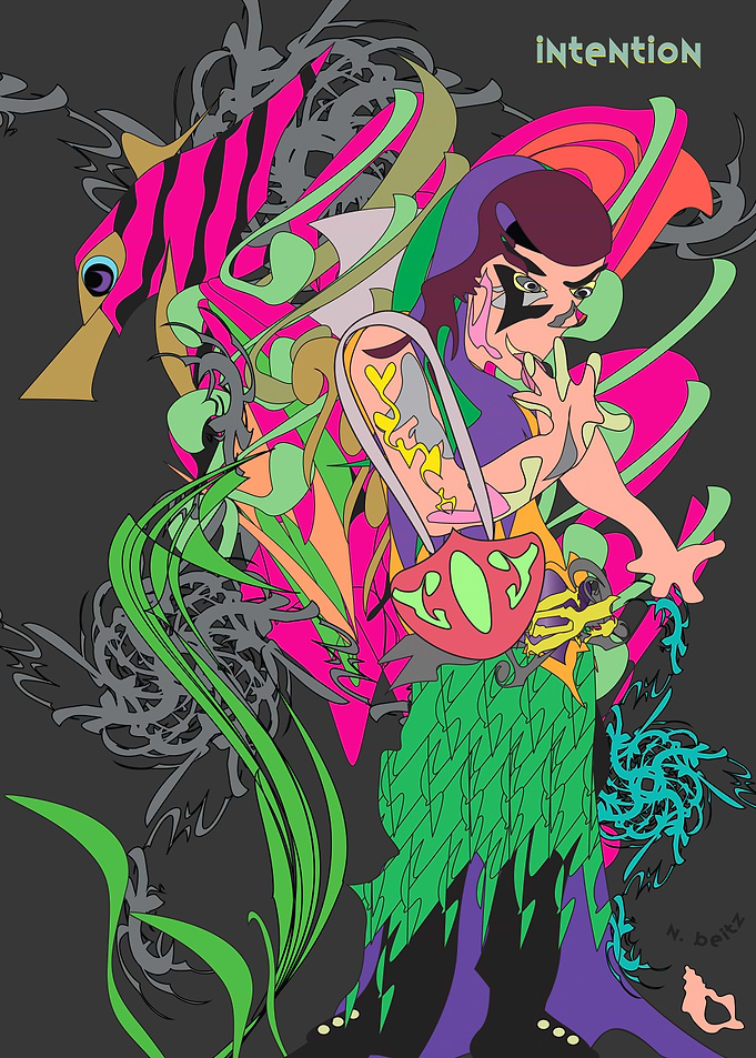 Intention Abstract Character Illustration
