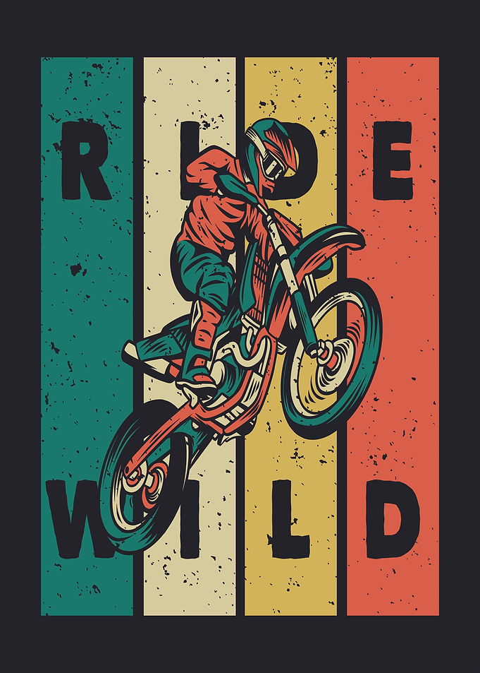 Ride Wild Motocross Vintage Poster