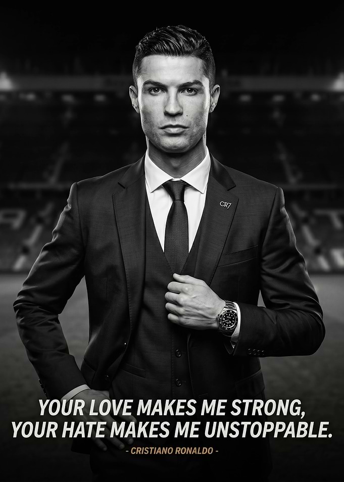 Cristiano Ronaldo Inspirational Quote Portrait