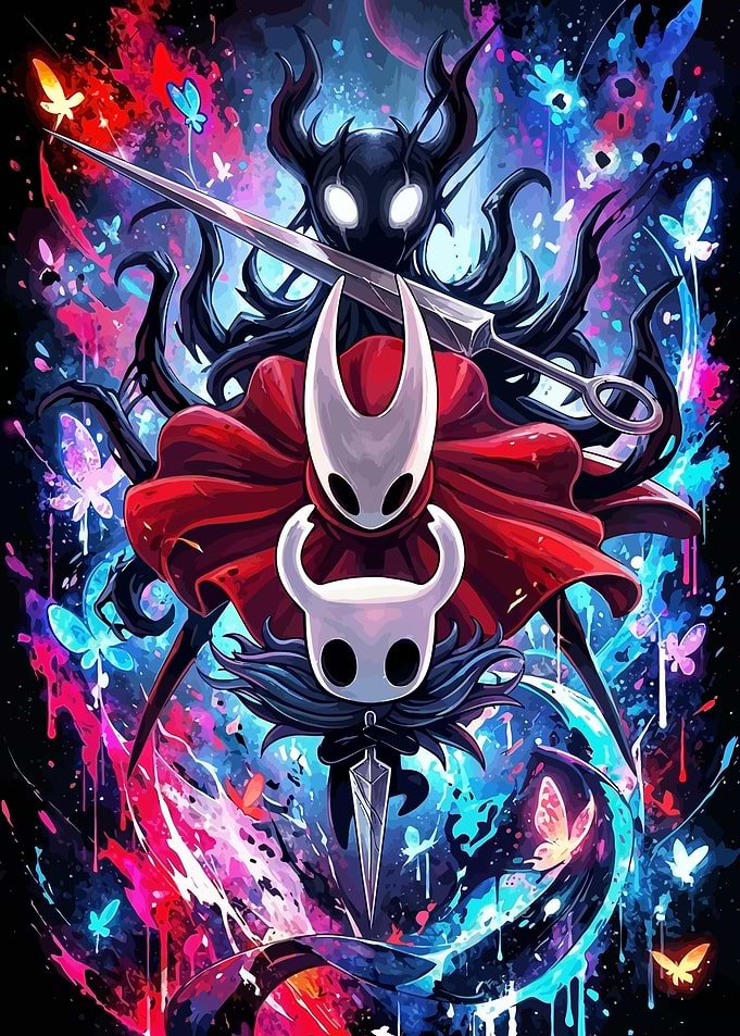 Hollow Knight Characters Vibrant Art