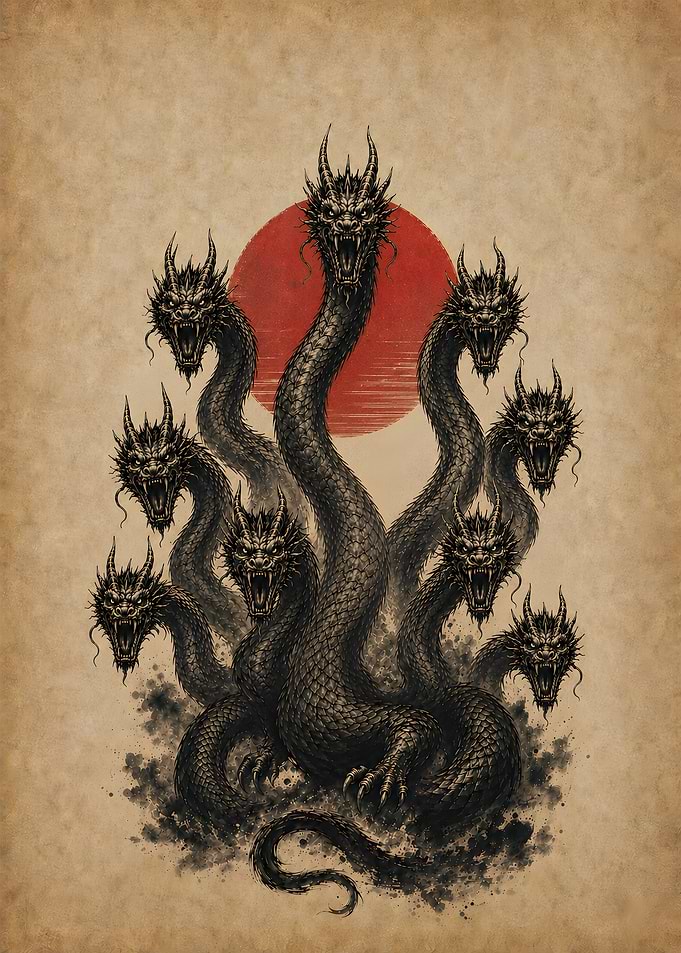 Multi Headed Hydra Ancient Beast
